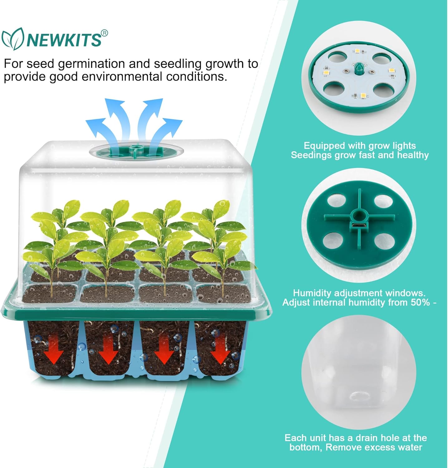 Seed Starter Tray with Grow Li - Humidity Dome Kit 리뷰 및 가격