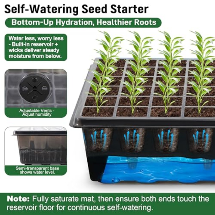 60-Cell Self-Watering Seed Sta - Humidity Dome Kit 리뷰 및 가격