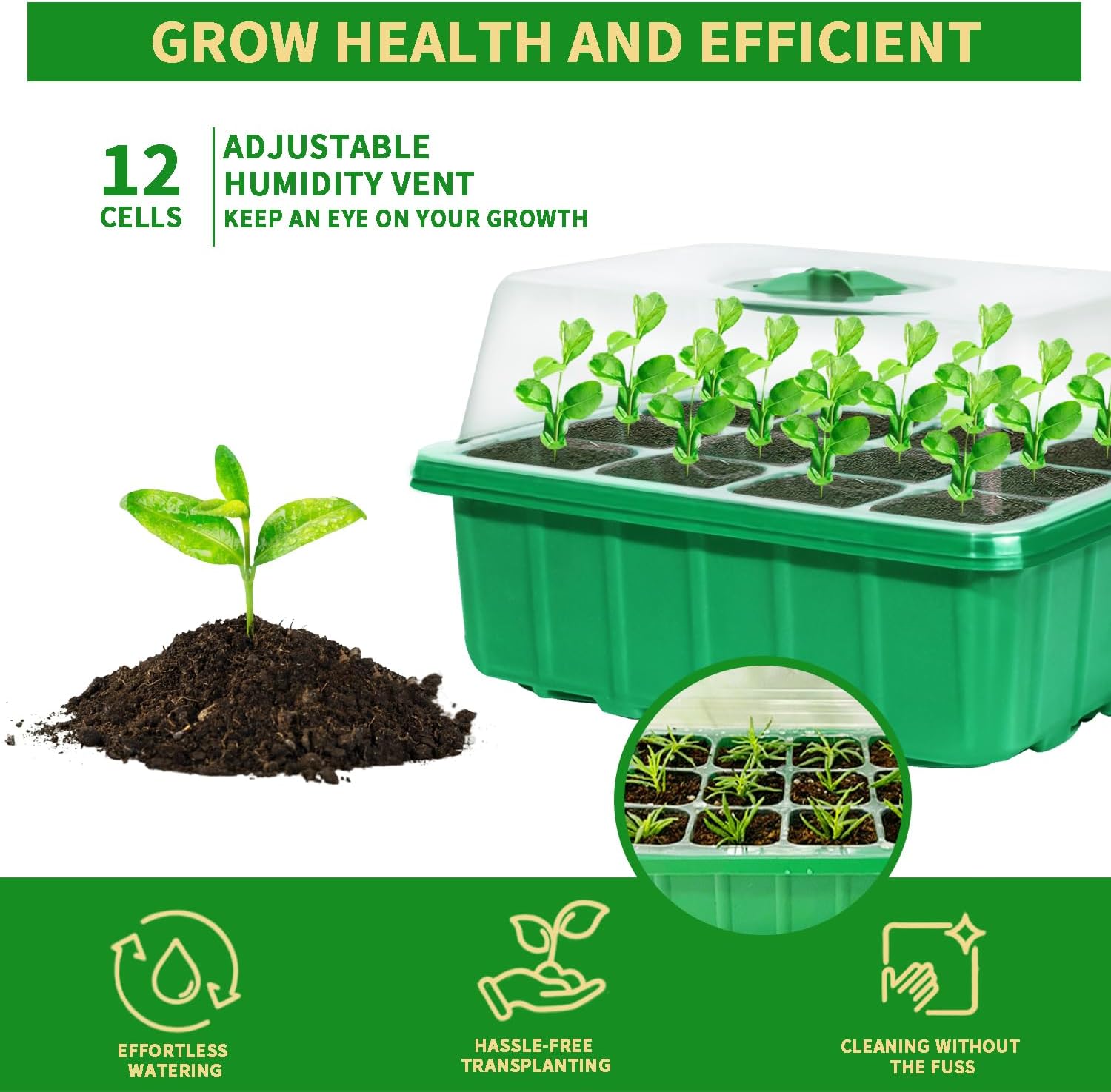 5-Pack Seed Starter Tray Kit w - Humidity Dome Kit 리뷰 및 가격