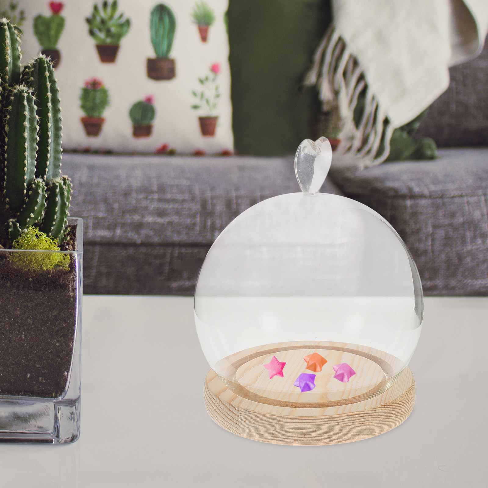 1Set Glass Dome Cloche Heart S - Plastic Dome Clear 리뷰 및 가격
