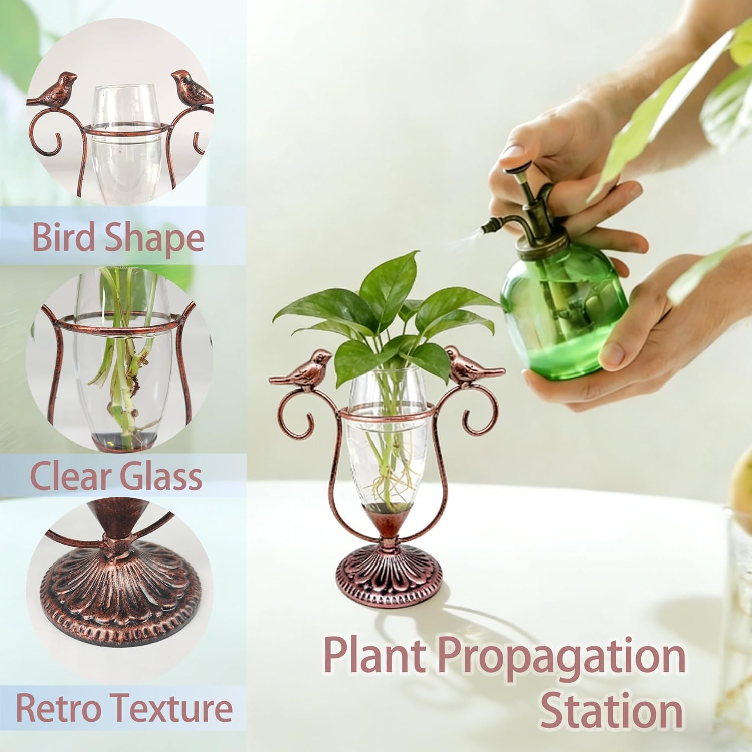 2 Vintage Copper Bird Plant Pr - Propagation Station Vase 리뷰 및 가격